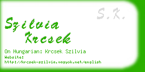 szilvia krcsek business card